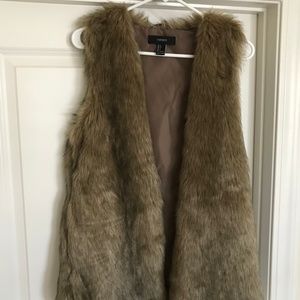 Tan Faux Fur Vest